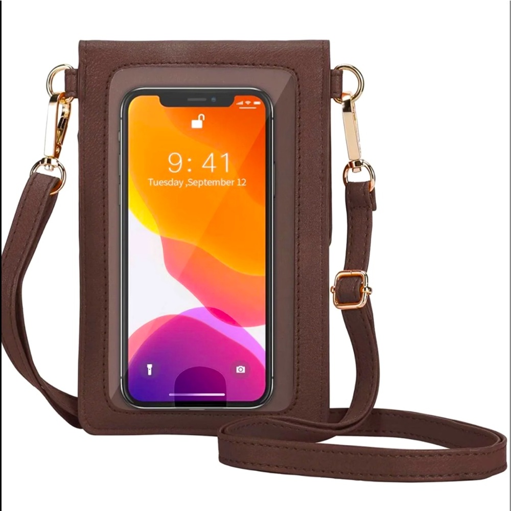 AnsTOP Lightweight Leather Phone Purse, Small Crossbody Bag Mini Cell Phone Pouc